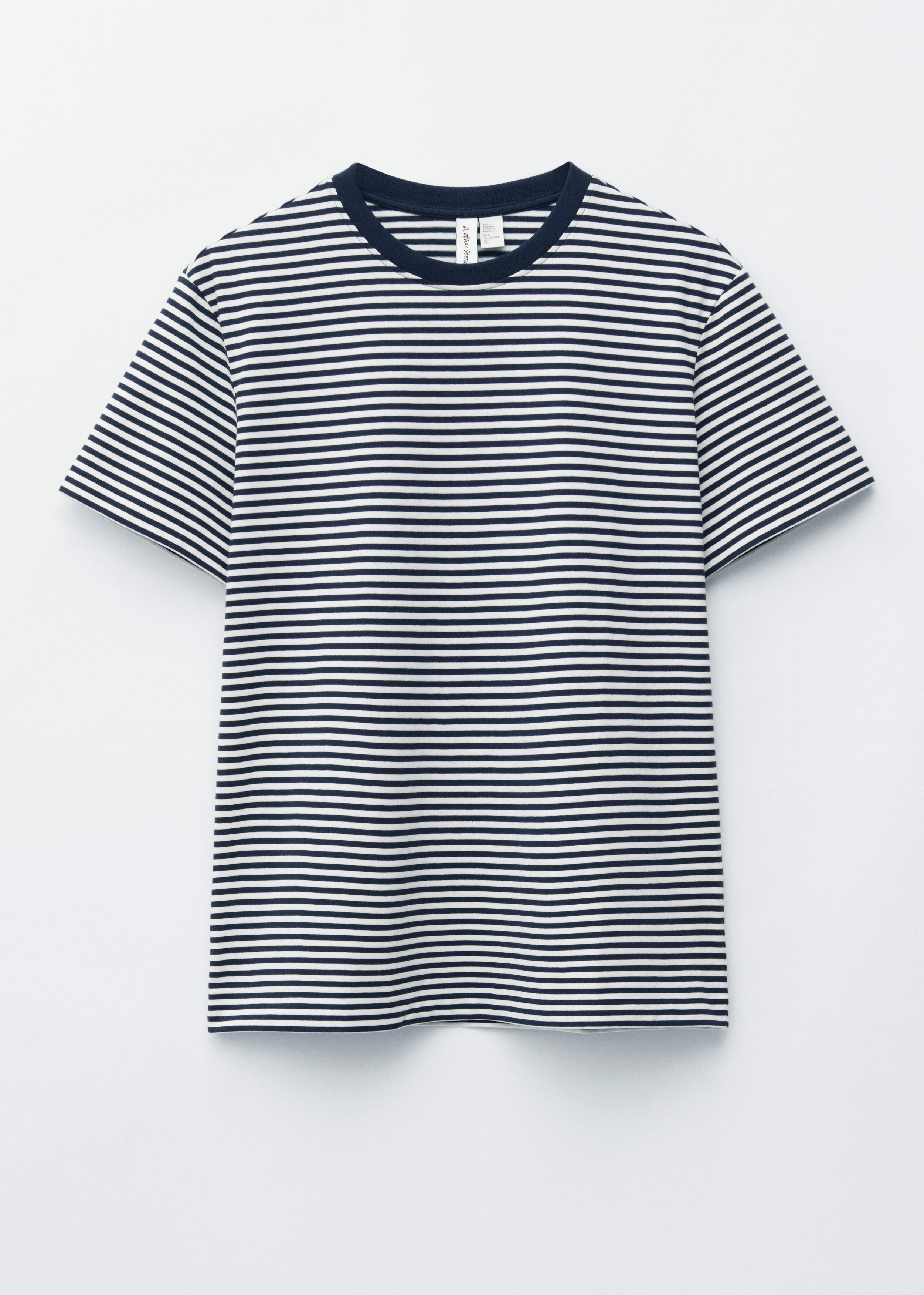앤아더스토리즈 코튼 크루 넥 티셔츠의 네이비/화이트 스트라이프컬러 Product입니다.