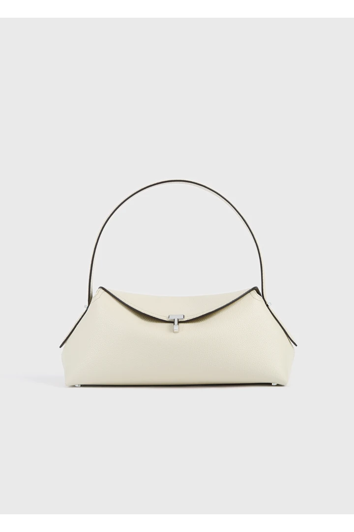 TOTEME default image 6 of 크림 in 티-락 그레인 레더 숄더 백 밀크