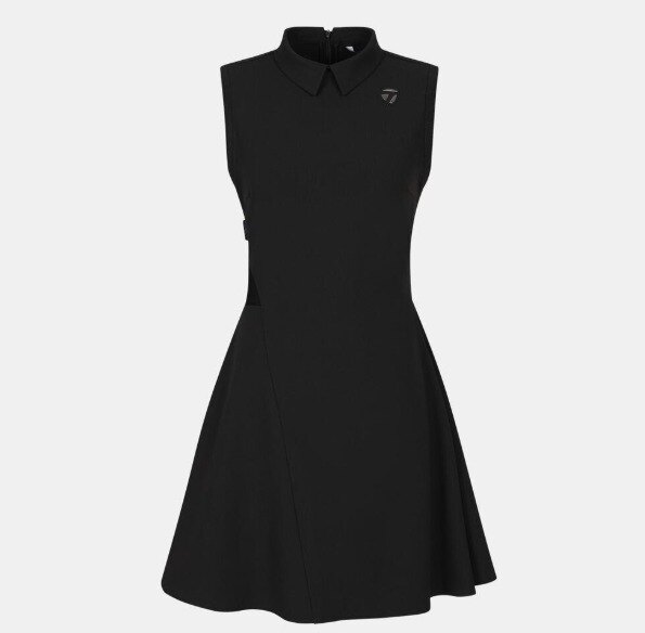 테일러메이드  2025 S/S 여성 빅로고 포인트 카라 민소매 원피스 TWTOO6441-199 블랙 상품 이미지