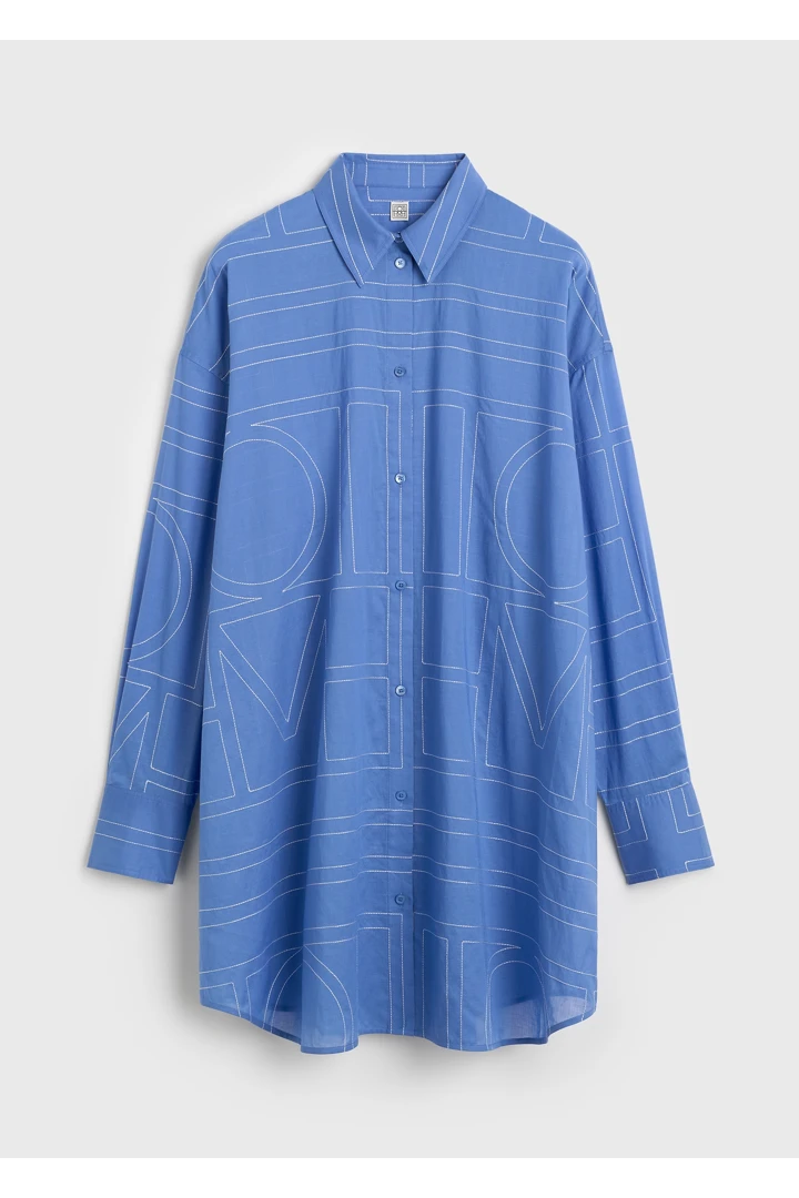 TOTEME 롱 썸머 셔츠 코발트의 코발트컬러 5번쨰 이미지입니다.