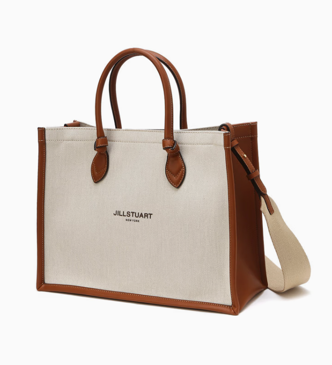 [현대백화점] 아이보리 가죽배색 캔버스 토트백 M (14인치노트북수납) JABA5E330I2 +할인쿠폰