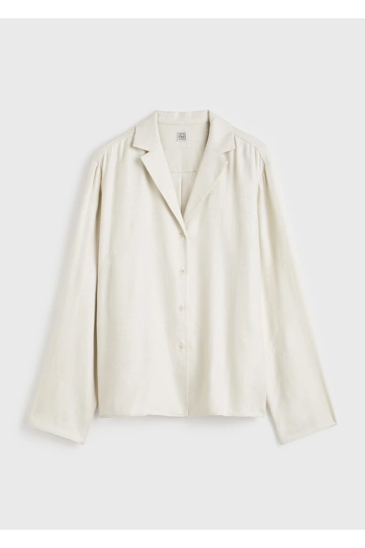 TOTEME default image 12 of 크림 in 모노그램 플란넬 PJ 탑 에크루