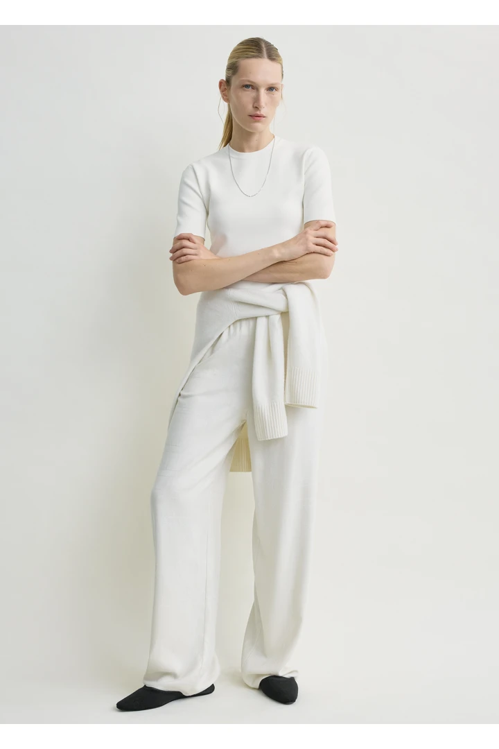 TOTEME default image 1 of 크림 in 모노그램 플란넬 PJ 바텀 에크루