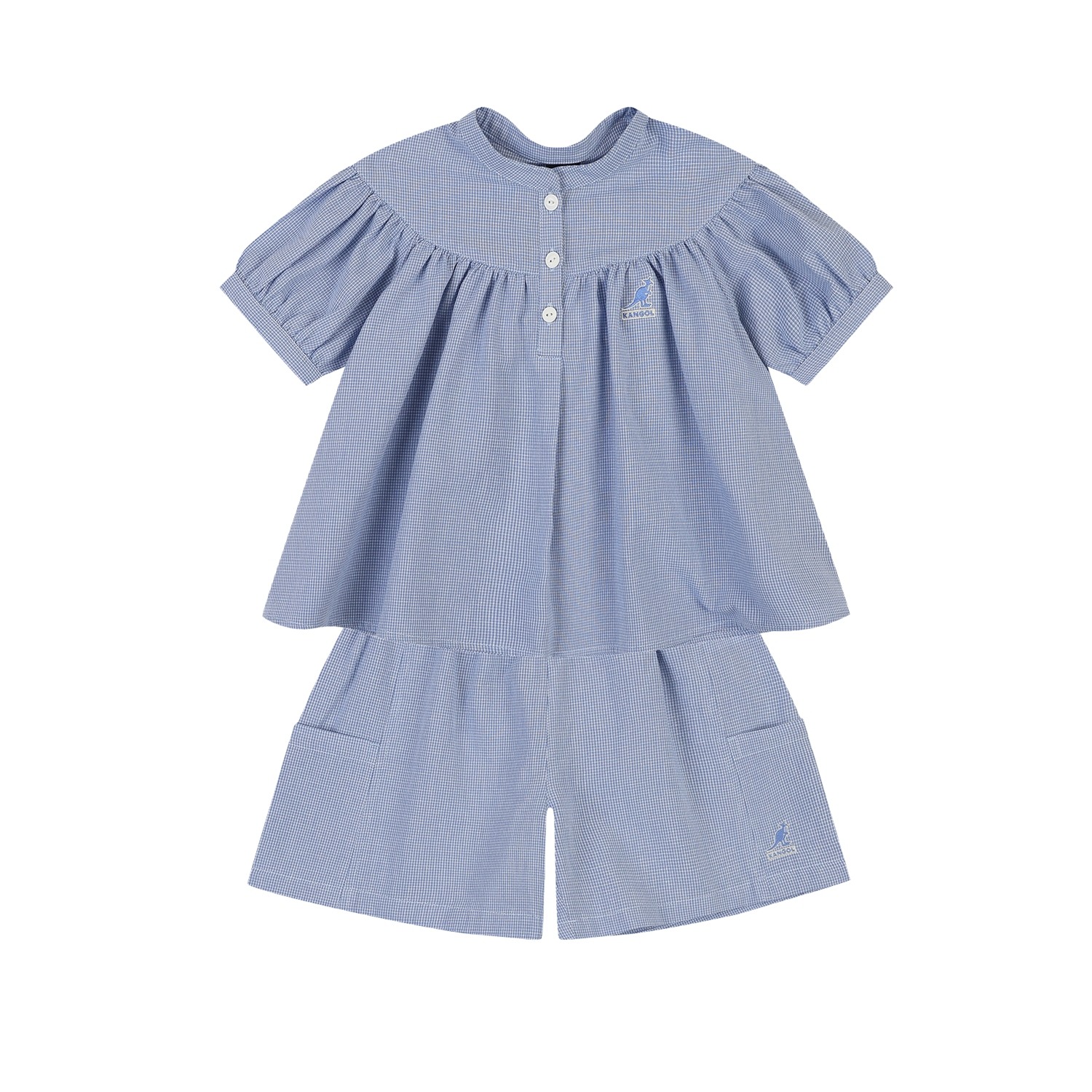 [현대백화점] [KB국민카드, H.Point PayKB국민카드6%할인~08/30](ASBCBL21150/PT21150BU) 퍼프 슬리브 패턴 블라우스 쇼츠 SET SB 2115 블루 +할인쿠폰