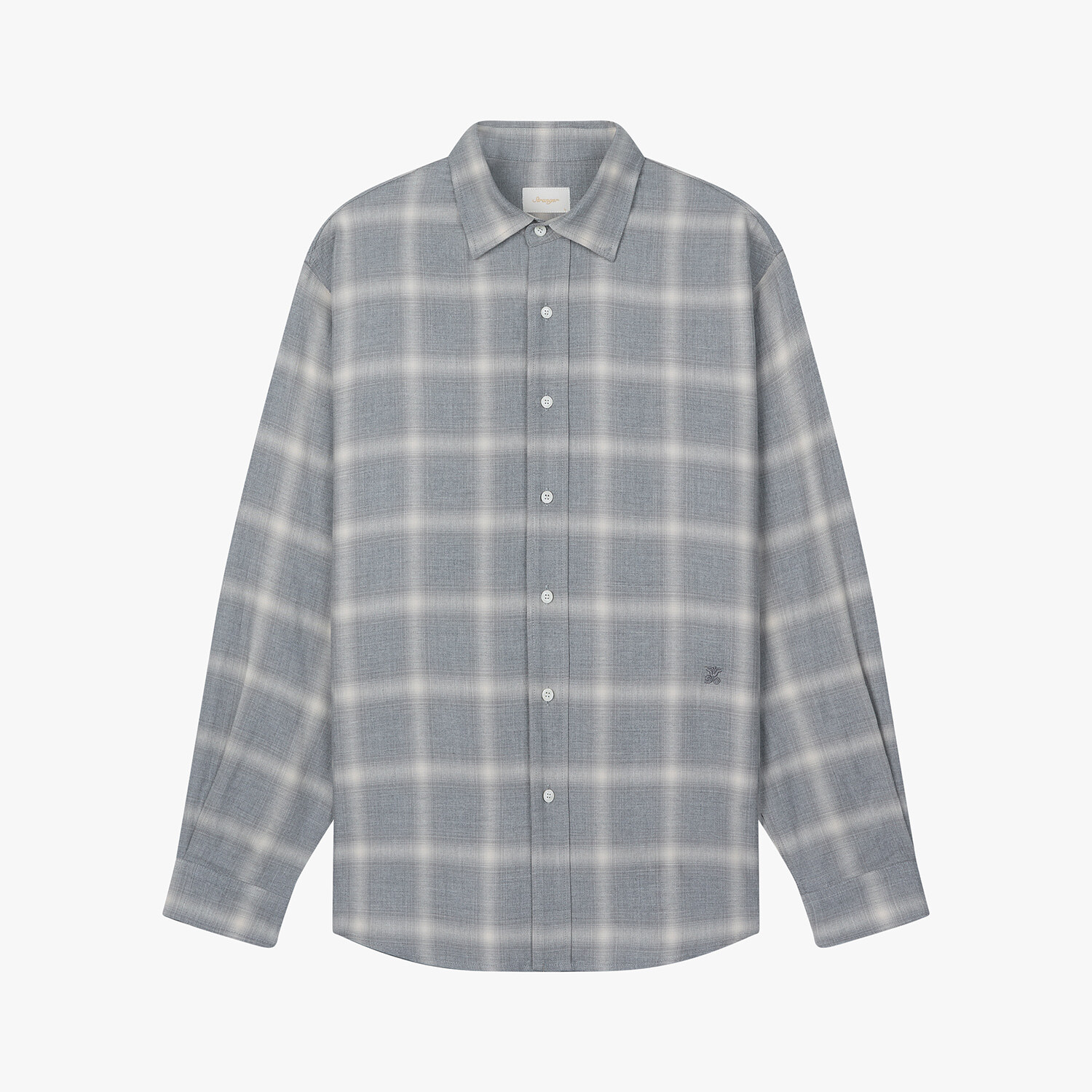 Wide Fit Rayon Shirt (Light Gray) 상품 이미지