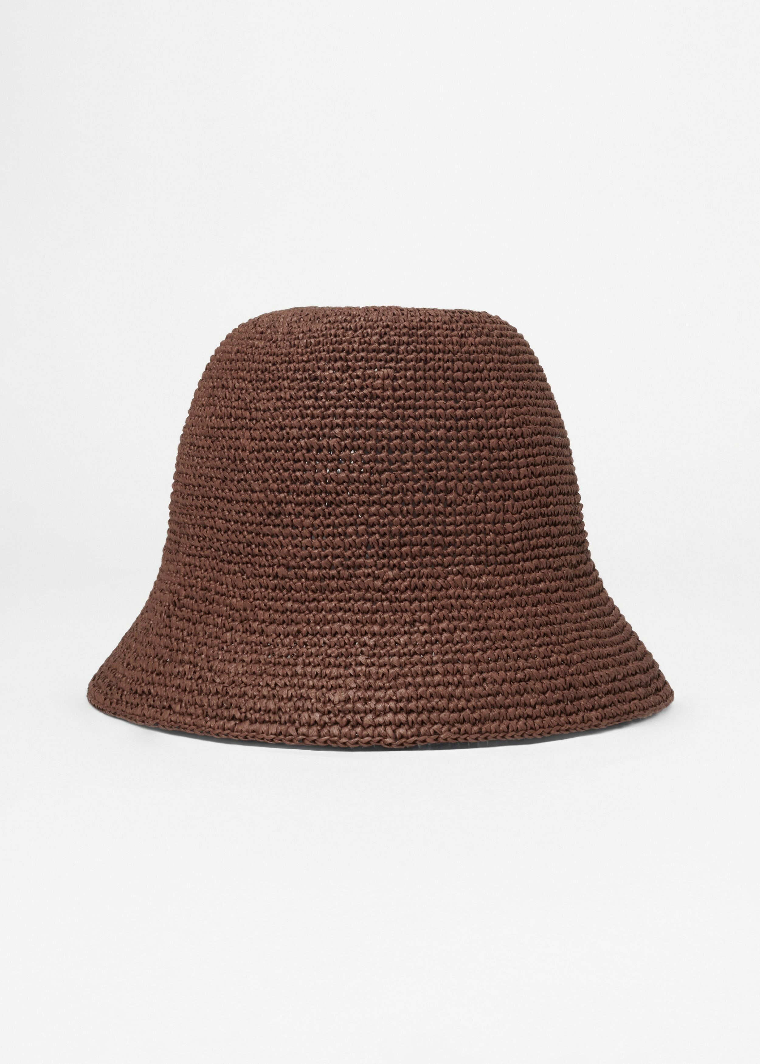 앤아더스토리즈 우븐 스트로 버켓 햇의 다크 브라운컬러 Product입니다.