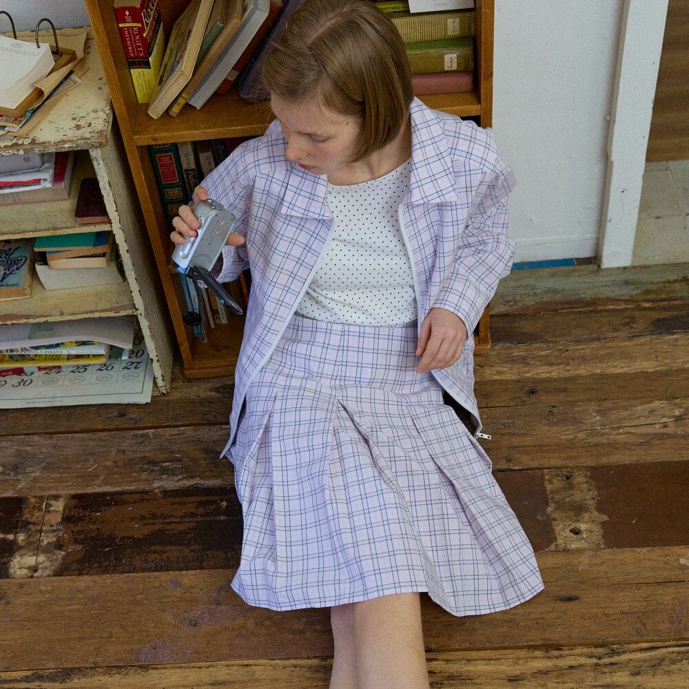위오이 [현대백화점] [KB국민카드, H.Point PayKB국민카드6%할인~09/20]Berry Mix Check Pleated Skirt_Pink +할인쿠폰