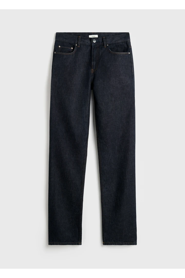 로우 스트레이트 데님 린스드 블루