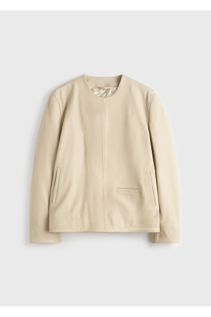 미니멀 바이커 재킷 스톤