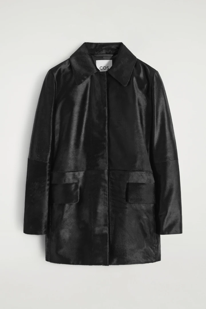 COS default image 4 of 블랙 in 포니 헤어 코트