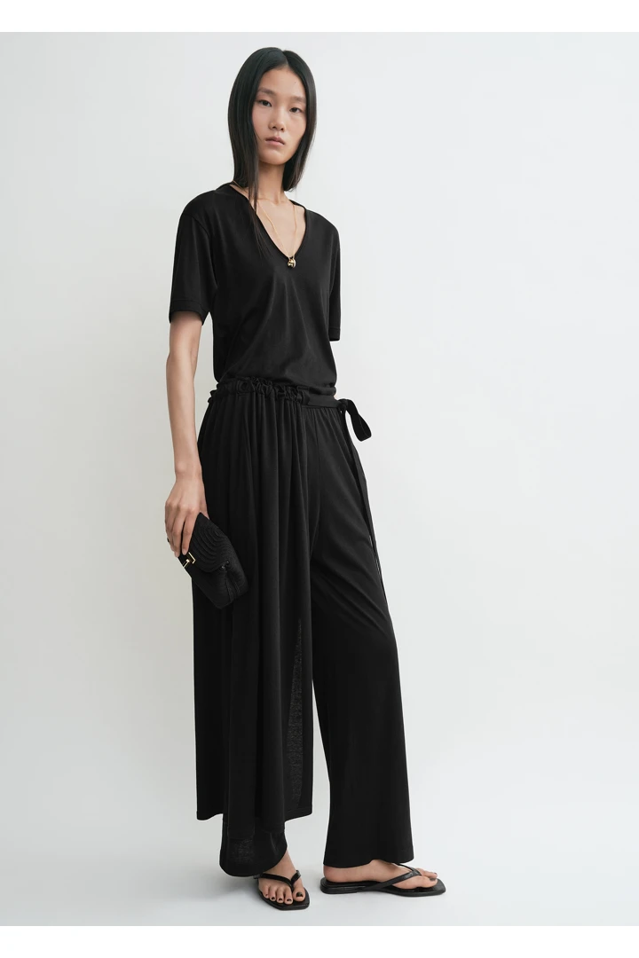 TOTEME default image 5 of 블랙 in 코튼 실크 PJ 바텀 블랙