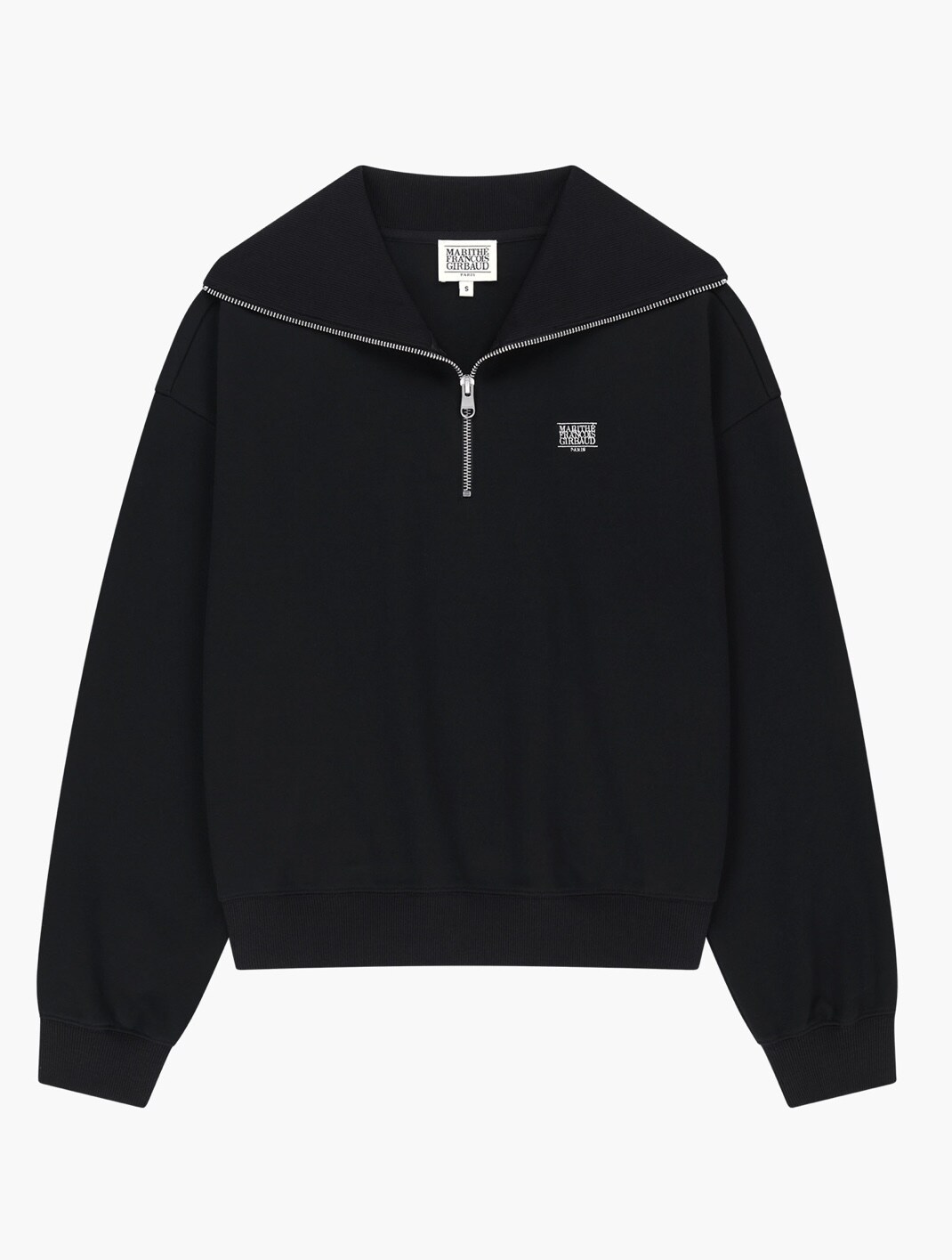 W MICRO CLASSIC LOGO QUARTER ZIPUP SWEATSHIRT black 상품 이미지