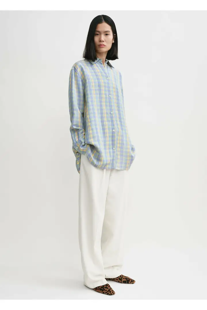 TOTEME 릴렉스드 리넨-블렌드 셔츠 마드라스 체크의 마드라스 체크컬러 1번쨰 이미지입니다.