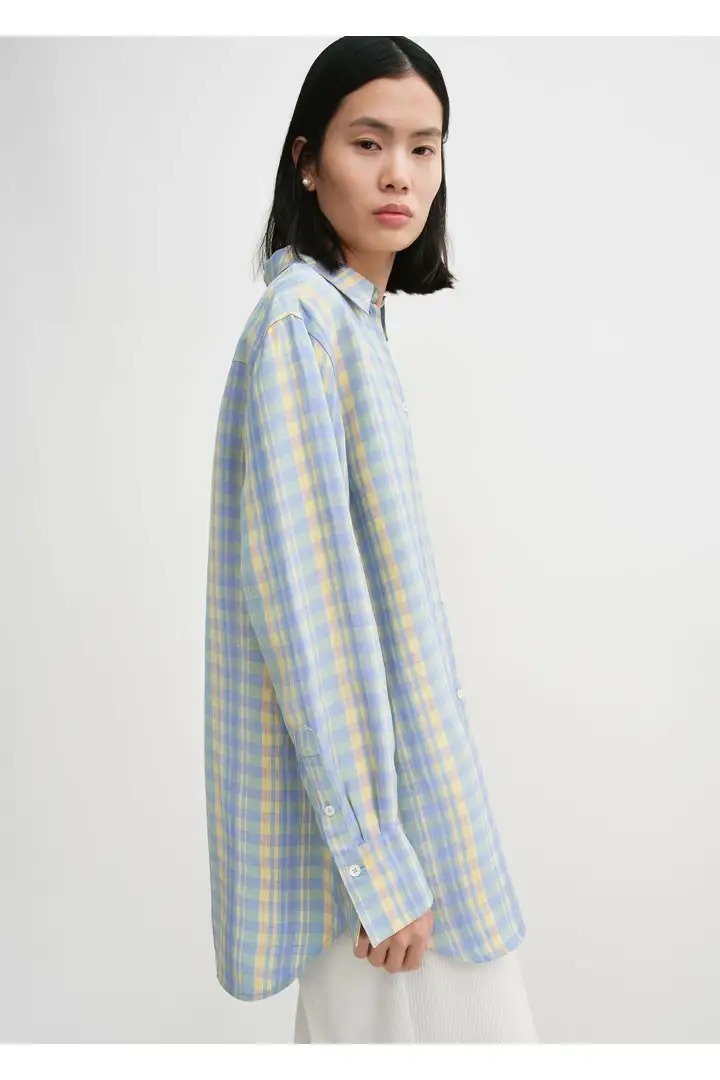 TOTEME 릴렉스드 리넨-블렌드 셔츠 마드라스 체크의 마드라스 체크컬러 2번쨰 이미지입니다.