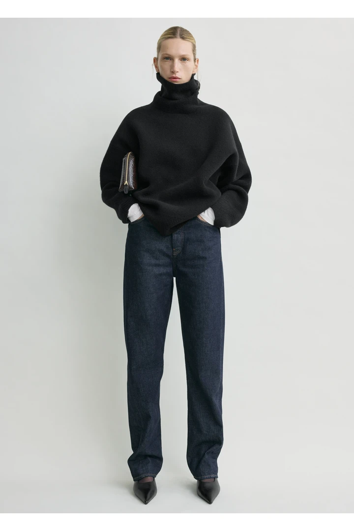 TOTEME default image 23 of 블랙 in 더블 니트 터틀넥 블랙