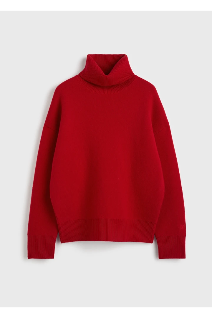 TOTEME default image 8 of 레드 in 더블 니트 터틀넥 포피