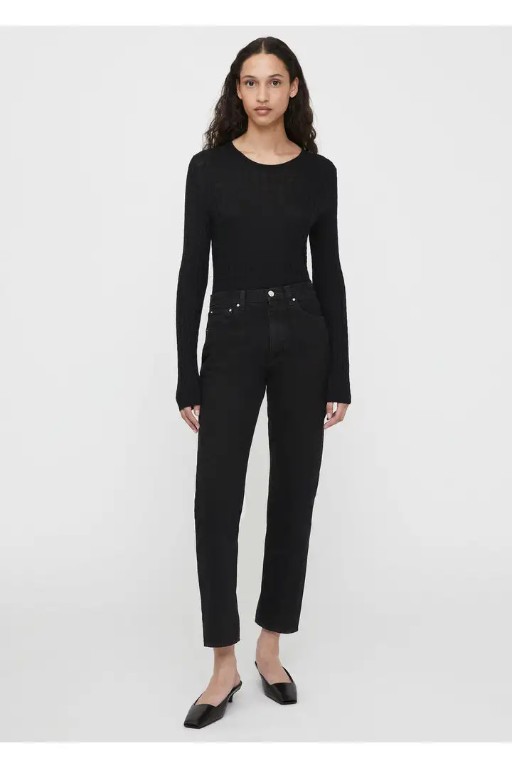 TOTEME 트위스티드 심 데님 블랙의 블랙컬러 0번쨰 이미지입니다.