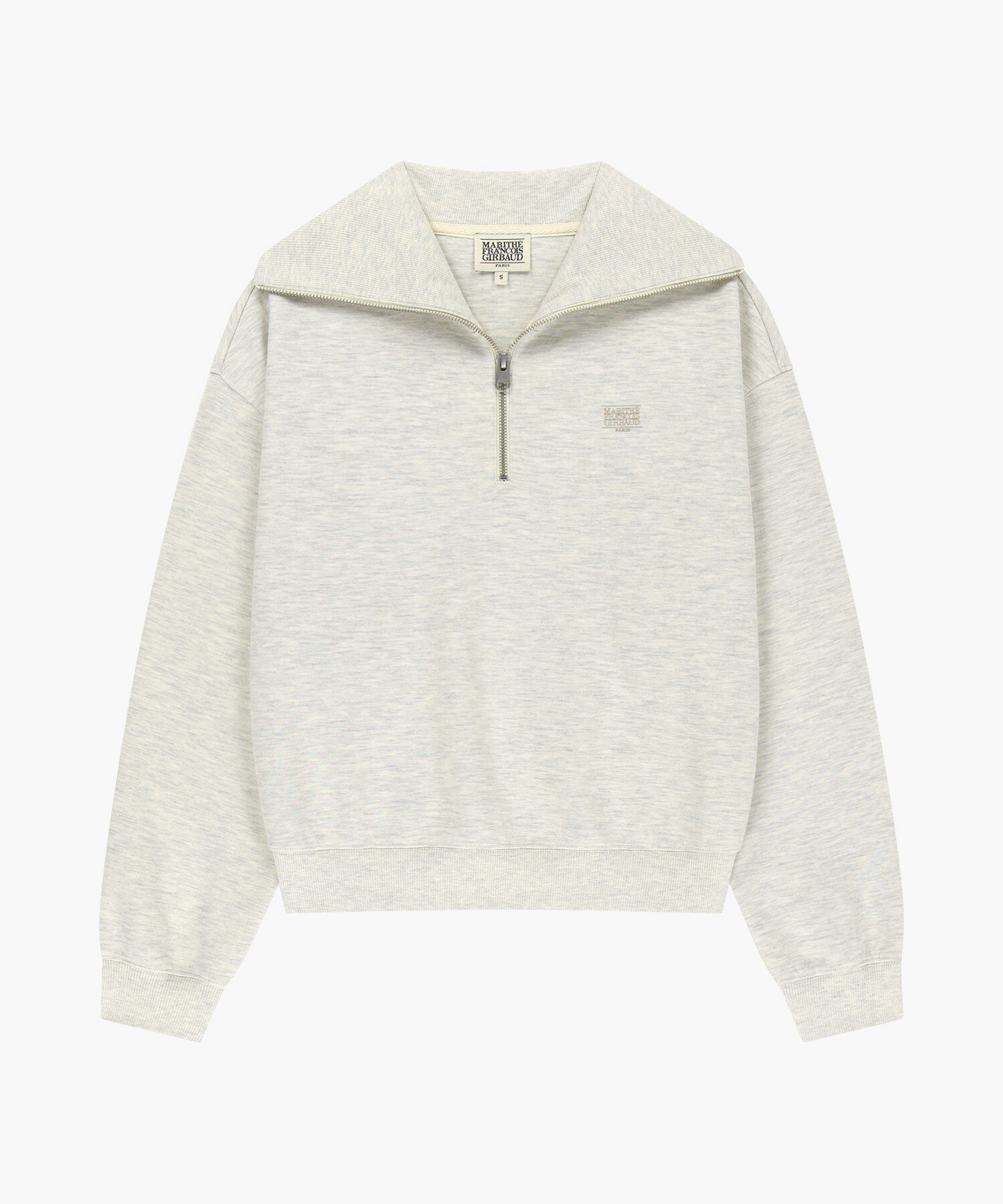W MICRO CLASSIC LOGO QUARTER ZIPUP SWEATSHIRT oatmeal 상품 이미지