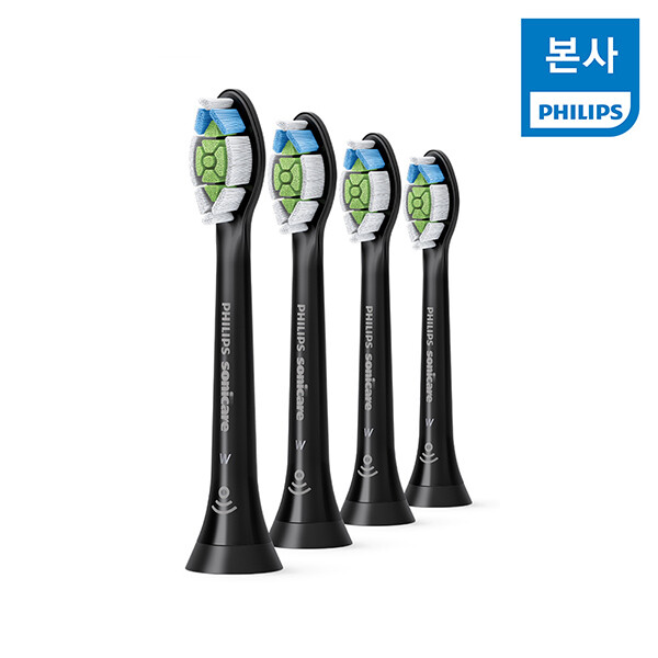 [현대백화점] [H.Point Pay현대백화점카드7%즉시할인~10/25]PHILIPS 필립스 소닉케어 W 옵티멀 화이트 칫솔모 블랙 4개입 HX6064/91